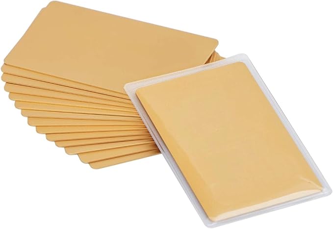Thick Gold Aluminum Metal Business Cards Anodized Aluminum 86 X 54 X 0.8mm 15 pcs Include Protector Sleeves(Frosted)