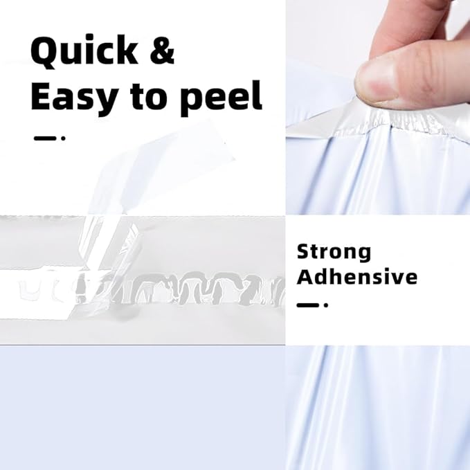 POLYSELLS 100 pcs 7.5x10.5 Inches White x Silver Poly Mailers Shipping Envelopes, Strong Adhesive Sealing, Waterproof, and Tear-resistant Postal Mailing Bags for Clothing, Books, and Accessories