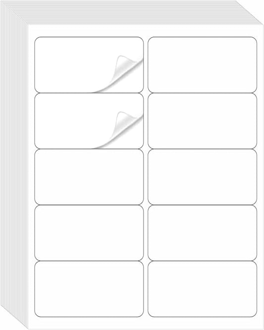 2"×4" Shipping Labels, JIQEZNL Premium 10 UP Address Labels, 1000 Mailing Labels for Envelopes for Laser/Ink Jet Printer, White Paper Printable Sticker Labels 10 Per Sheet 8.5"×11"