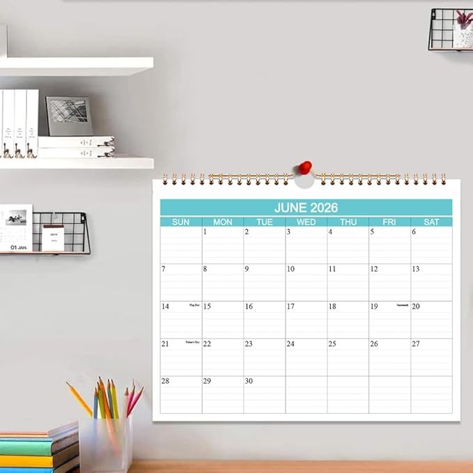 Calendar 2025-2026 - Wall Calendar Runs from Jan 2025 to Jun 2026-18 Monthly Calendar with Thick Paper for Planning and Organizing for Home or Office, Calender Planner, 8.5 x 11 In 2025 26 Calendars