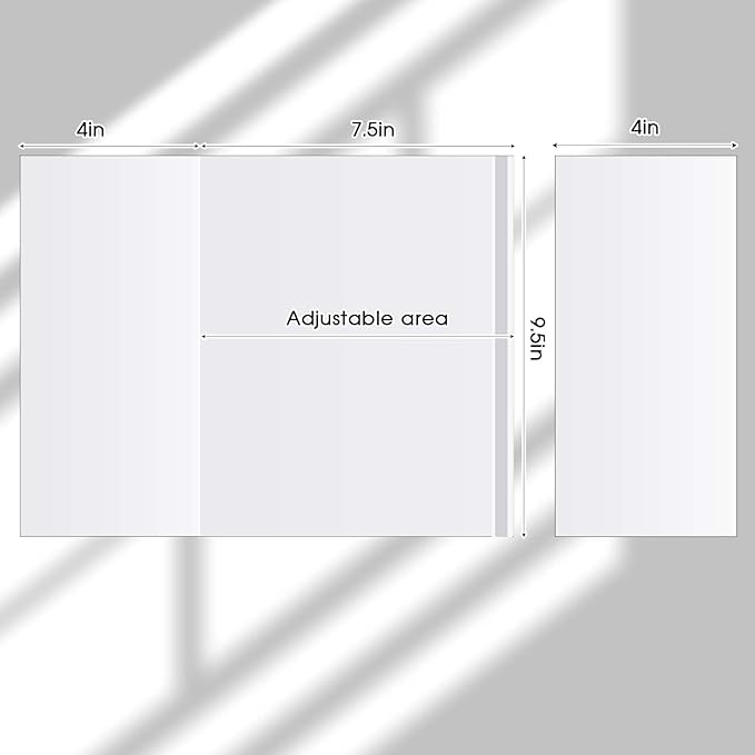 ReliThick 100 Pack Adjustable Clear Book Covers Fits Books with 9.25 x 15 Inches, Plastic Waterproof Sleeve for Textbooks Paperbacks, with Self Adhesive Closure, Against Dust, Wear Book Protector