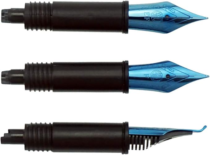 Set of 3 Hongdian Fountain Pen Blue Nibs (Fine, Extra Fine and Bent Nib) for Black Forest 1850, 1851, M2, 1843, 6013, 517D, 517S, 525,H1, H3, A3, 1843 and 920 Series