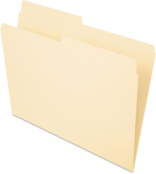 Pendaflex File Folders, Letter Size, Manila, 1/2 Cut, 100/BX (752 1/2), Letter