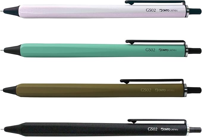 OHTO GS02 Roller Gel Pen, Retractable Needle Tip 0.5mm Fine Point, Black Barrel, Ultra-Quick Drying Black Gel Ink Pen, All-Metal Hybrid Body, GS02-G5-BK