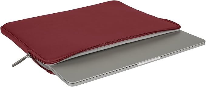 RAINYEAR 15 Inch Laptop Sleeve Soft PU Leather Case Protective Water Resistant Padded Cover Carrying Computer Bag Compatible with 15.4 MacBook Pro, Surface Laptop 3/4 15", New XPS 15 Touch(RED)