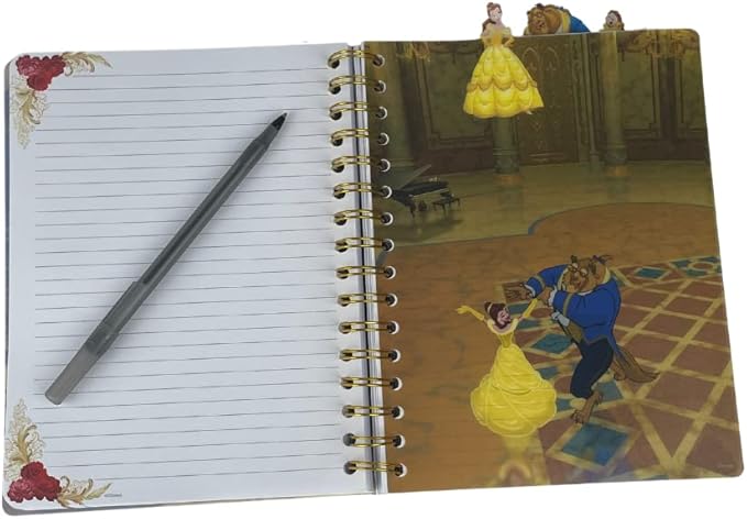 Innovative Designs Disney Beauty and the Beast Journal Notebook, Spiral Bound, 144 Lined Pages, 8 x 7 inches