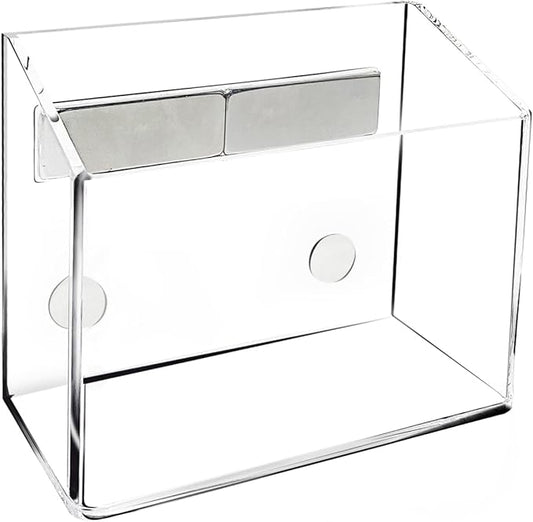 Simetufy Whiteboard Marker Holder, Strong Magnetic Dry Erase Marker Holder for Marker, Pens, Pencils, etc, Non-slip Acrylic Magnetic Pen Holder for Fridge, Lockers, Whiteboards - Transparent, 1 Pack