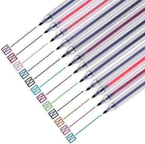 Japanese Style Gel Ink Pen 0.5mm Colorful Fine Ballpoint Maker Pen for Office School Stationery Supply,Pack of 12, Assorted Colors