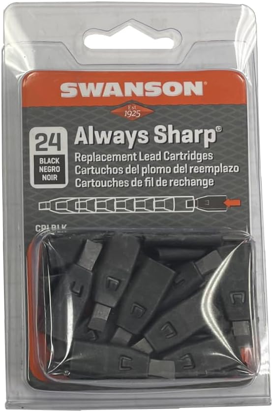 Swanson Tool Co Black Mechanical Carpenter Pencil Refills works with Swanson Always Sharp CP216