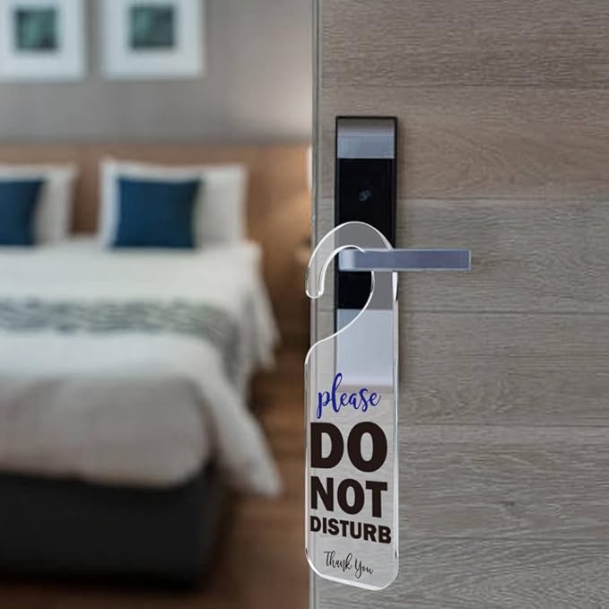 Do Not Disturb Door Sign Engraved Acrylic Hanger Handle Home Decor Acrylic Banner Acrylic Hanging Sign Door Plaque Handmade Office Hanging Sign Please Do Not Disturb