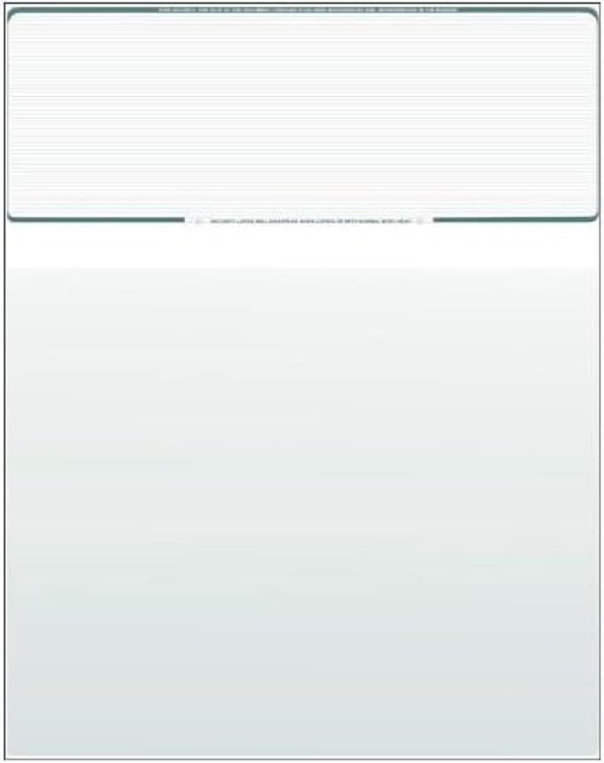 Compuchecks Check on Top Blank Check Paper - 2500 Pack, Quick-Books & Laser Printer Compatible - Security Business Checks with Voucher - 8.5" x 11" Green Pinstripe