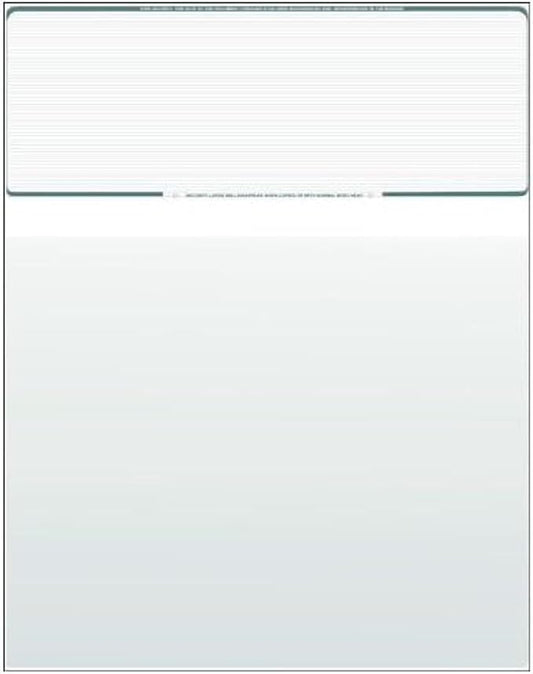 Compuchecks Check on Top Blank Check Paper - 2500 Pack, Quick-Books & Laser Printer Compatible - Security Business Checks with Voucher - 8.5" x 11" Green Pinstripe