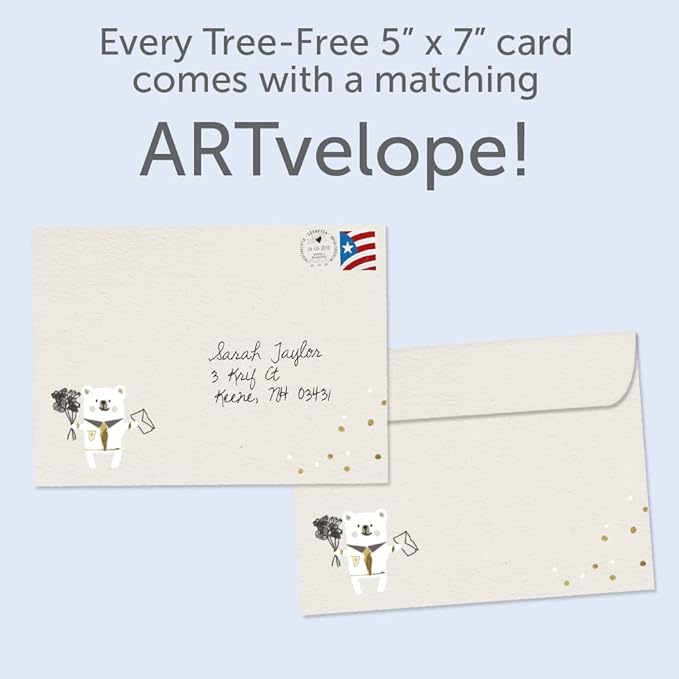Tree-Free Greetings Teacher Appreciation Cards - Artful Designs - 2 Cards + Matching Envelopes - Made in USA - 100% Recycled Paper - 5"x7" - Heartfelt, For Teacher, An Amazing Teacher (GT64437)