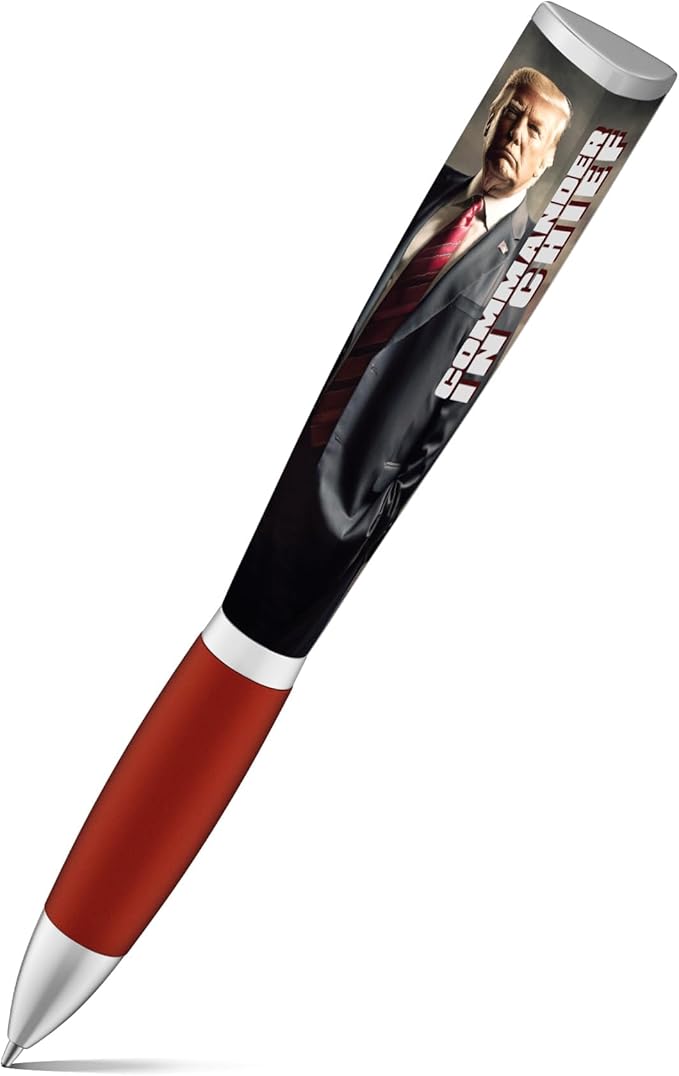Trump Commander in Chief Ballpoint Pen, MAGA, Trump Merchandise Donald Trump Gifts for Men & Women, Make America Great Again Donald Trump Commander in Chief Pen - Imprinted In The USA (3-Sided Pen)