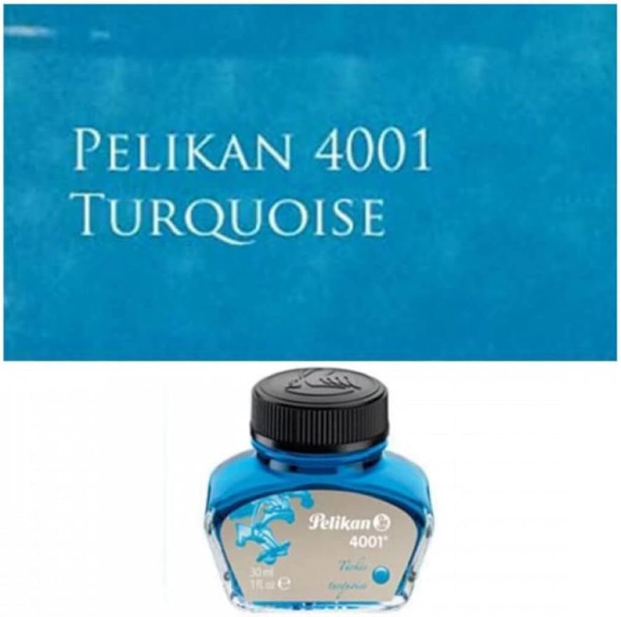 Pelikan 4001 Bottled Ink for Fountain Pens, Turquoise, 30ml, 1 Each (311894)