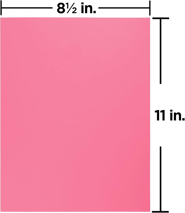 JAM PAPER Colored 24lb Paper - 90 gsm - 8.5 x 11 - Ultra Pink - 100 Sheets/pack