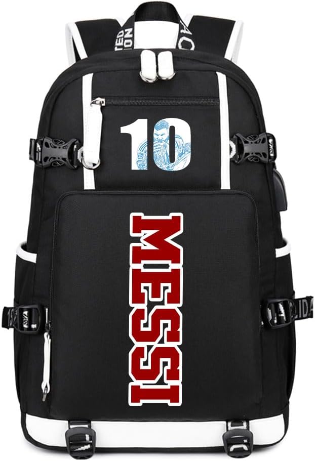 Soccer Superstar M-essi 10 Multifunctional Laptop Backpack Teenage Travel Backpack Fans Schoolbag (A1)