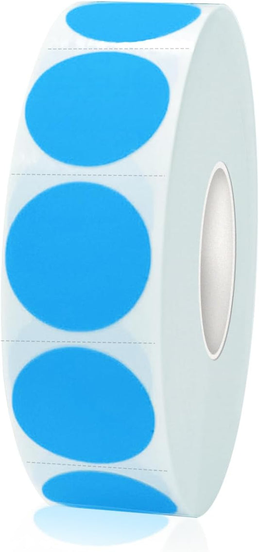 1200 Pieces 0.75 Inch Round Color Coding Label Garage Sale Stickers Blank Yard Sale Price Stickers Permanent Adhesive Dots Stickers,Easily Writable with Perforation Line (Blue1)