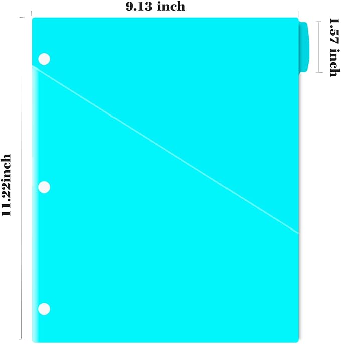 INFUN Plastic 8-Tab Binder Dividers with 2 Pockets - 3 Sets, 24 pcs Multicolor Pocket Dividers with 3 Holes for 3 Ring Binders,Total 24 Tabs