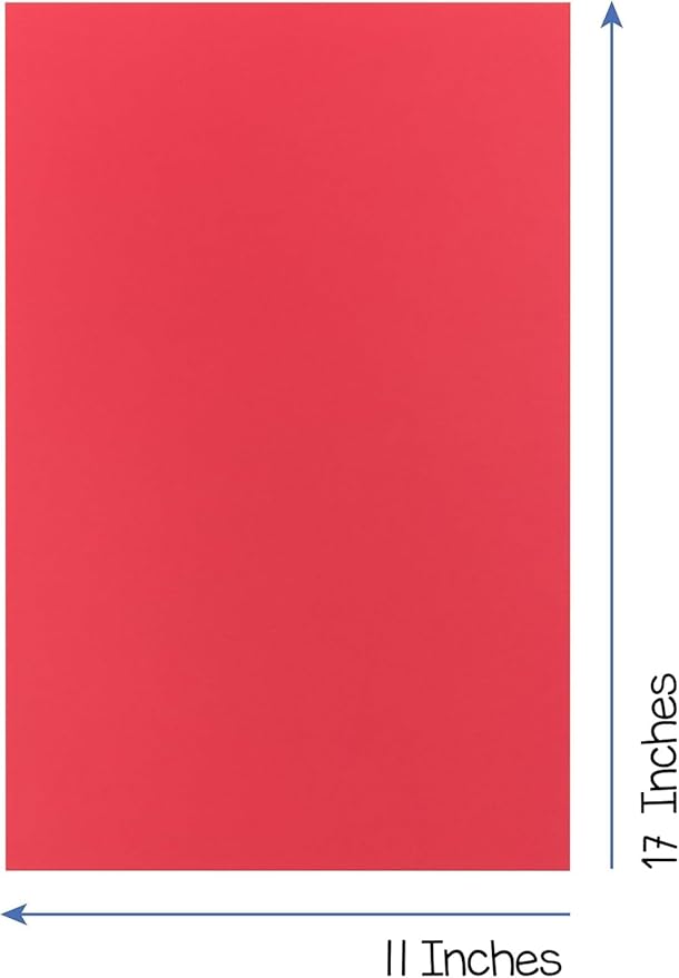 Hygloss 90 Sheets Valentine’s Day Colored Paper - 11x17-Inch Red and Pink Letter Size Color Copy Paper - 24 lb/ 89 GSM, Acid-Free, Fade-Resistant