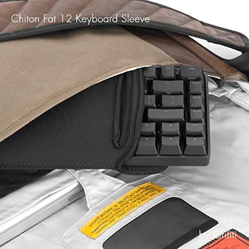 GRIFITI Chiton Fat 12 6.5" x 13.5" Neoprene Keyboard Sleeve Cover for Tenkeyless Mechanical & 11-13 Inch 10keyless Keyboards Portable Case - Extra Pocket for Cable, Computer Mouse or Gaming Trackpad