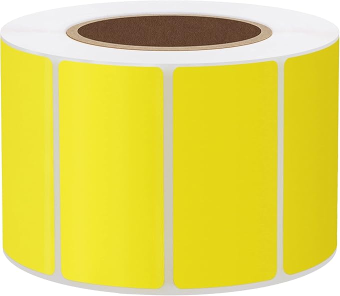 Hybsk 2x1 inch Color Direct Thermal Labels for Shipping, Barcodes, Address, Compatible with Rollo Label Printer & Zebra Desktop Printers (2"x1",Yellow)