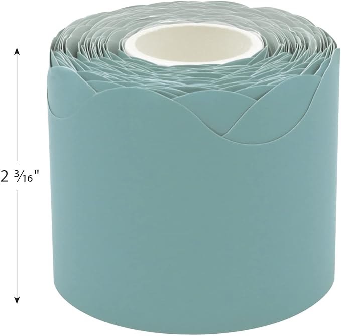 Teacher Created Resources Calming Blue Scalloped Rolled Border Trim (TCR8907)