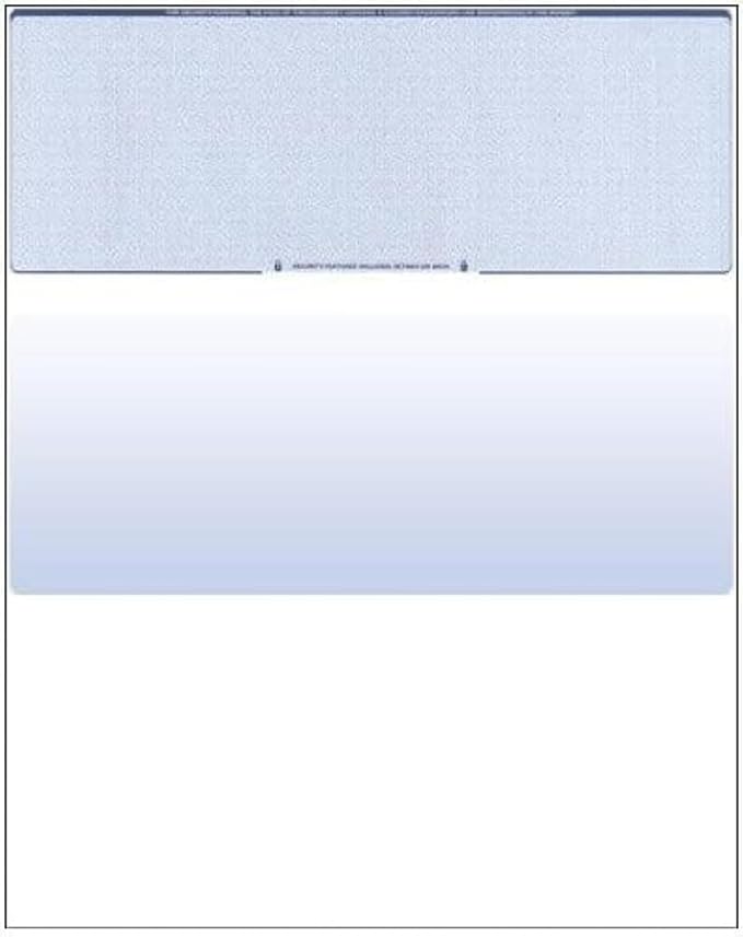 Compuchecks Blank Check Paper - 500 Pack - Computer Security Business Checks, QuickBooks & Laser Printer Compatible - Check On top, Voucher On Bottom - Check Paper Size 8 1/2-11 - Blue Diamond