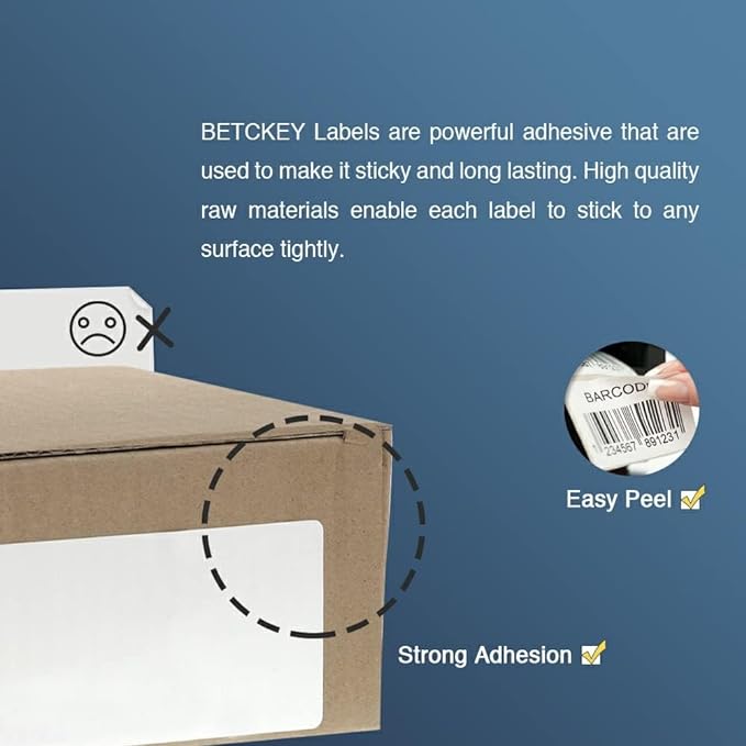 BETCKEY - Compatible Continuous Labels Replacement for Brother DK-2205 (2.4 in x 100 ft), Use with Brother QL Label Printers [10 Rolls + 2 Reusable Cartridges]
