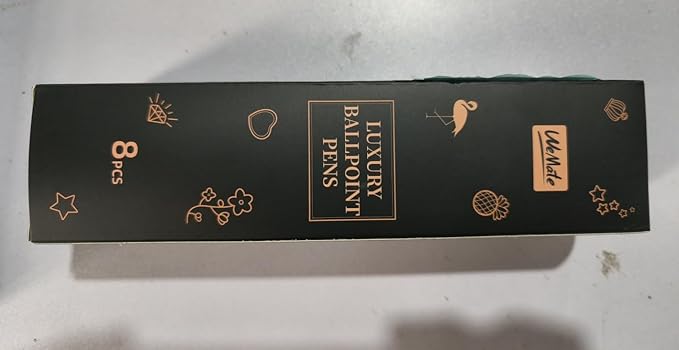 WEMATE 8Pcs Ballpoint Pens Set Metal Crystal Diamond Pen Glitter Pen for Journaling Black Pen Bling in Black & Blue Ink Pretty Cute Pens Fancy Pens Gifts for Women Wedding School Office Desk(Black)