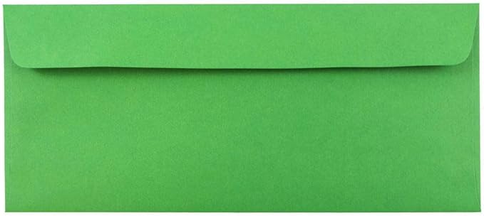 JAM PAPER #10 Business Colored Envelopes with Peel and Seal Closure - 4 1/8 x 9 1/2 - Green Recycled - Bulk 250/Box
