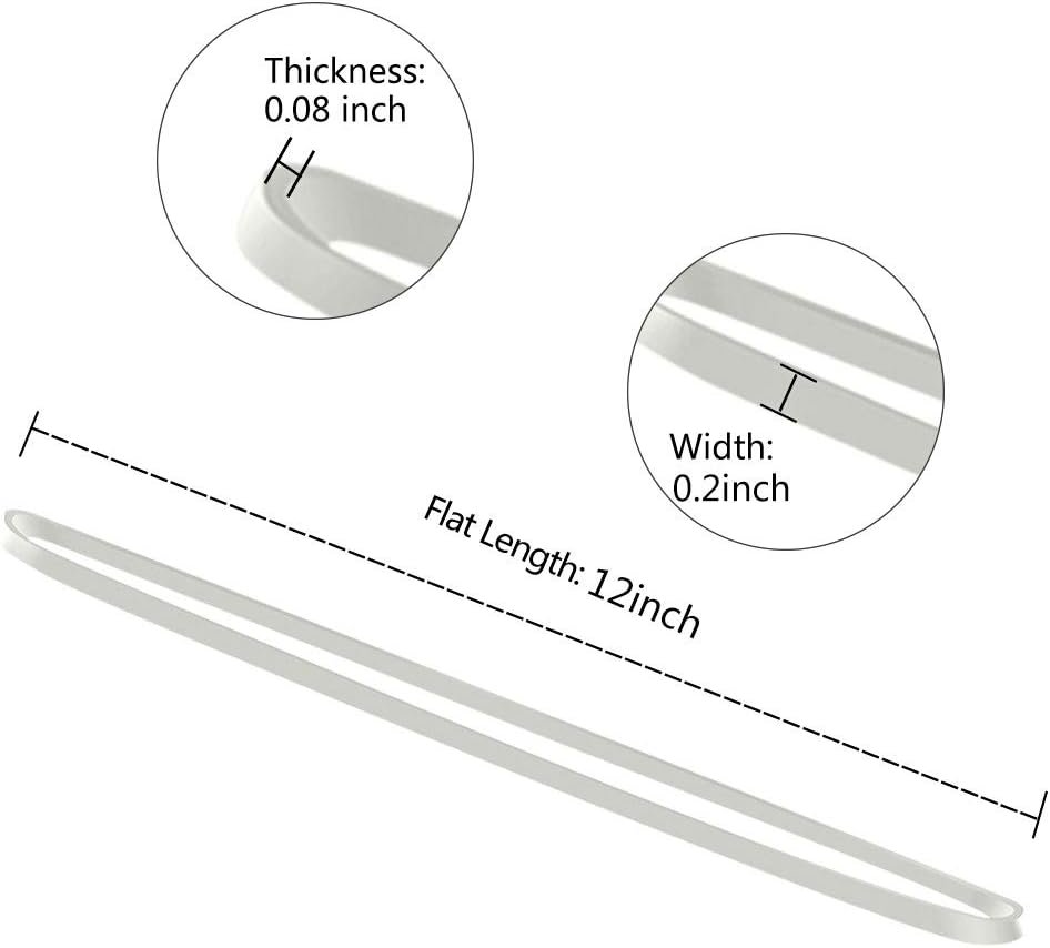 Coopay 12 Inches Extra Large Rubber Bands, 30 Pieces Heavy Duty Trash Can Band Bulk, Strong Elastic for Office Supply School Home, Garbage Cans, File Folders (White)