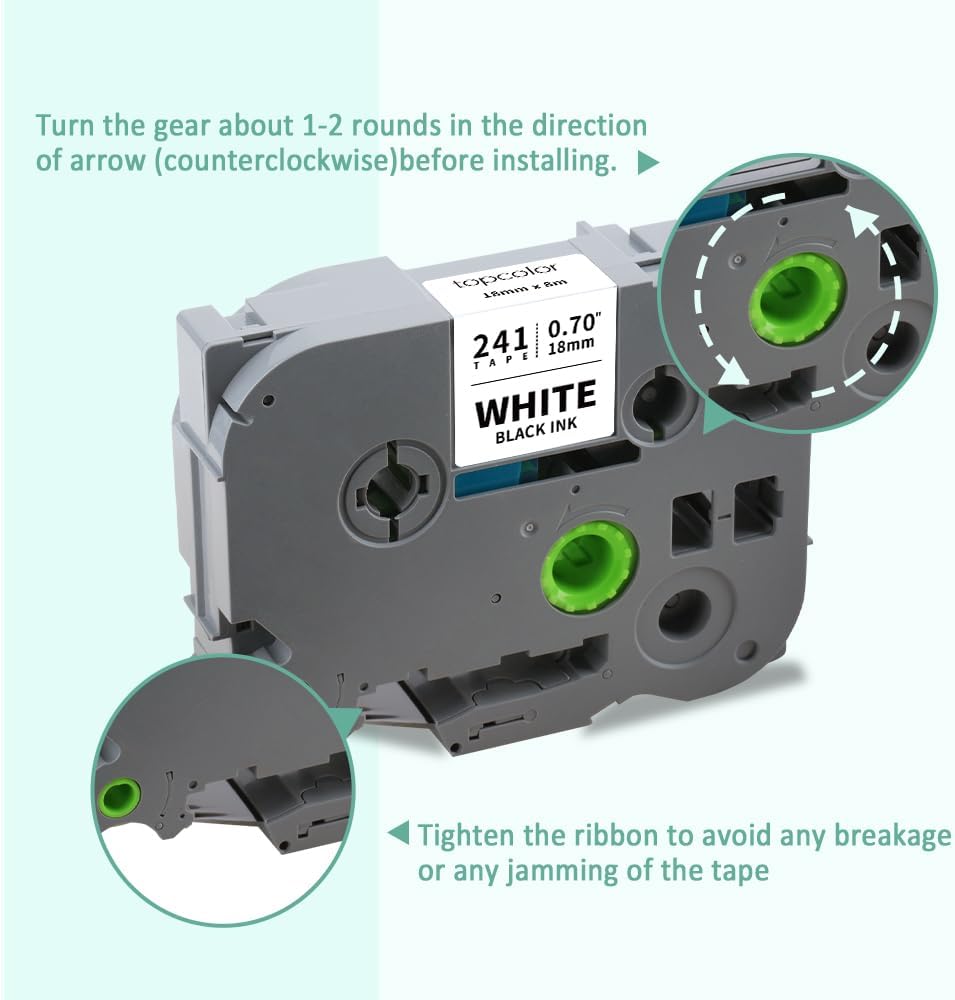 6-Pack Tz 18mm 0.7" Laminated Tape Compatible for Brother Tze-141 Tze-241 Tze-441 Tze-541 Tze-641 Tze-741 P Touch Tze 3/4 Inch Tape for PTD410 PTD400 PTD610BT PTD600 PTP750W PTP710BT