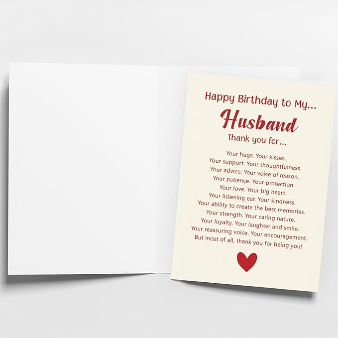 Husband Birthday Card from Wife | Happy Birthday Card for Husband | Romantic Bday Card