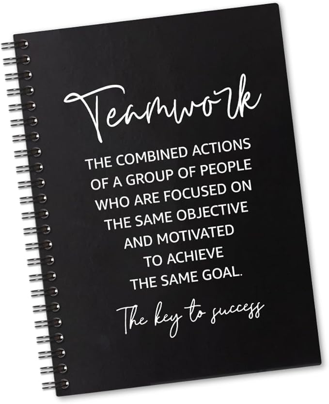 Teamwork 160 Blank Pages Spiral Notebook, Team Notebooks for Employees, New Job Gifts Promotion Gifts, Teamwork Gifts for Coworkers, Team Gifts for Staff, Office Team Work Gifts for Colleague D