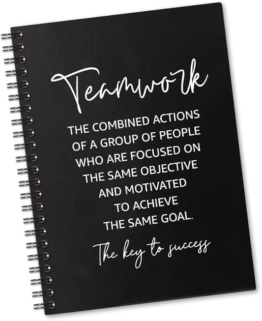 Teamwork 160 Blank Pages Spiral Notebook, Team Notebooks for Employees, New Job Gifts Promotion Gifts, Teamwork Gifts for Coworkers, Team Gifts for Staff, Office Team Work Gifts for Colleague D