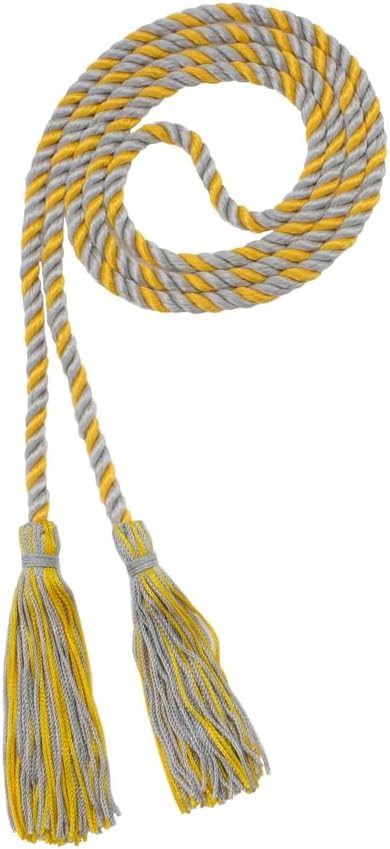 Tassel Depot Graduation Honor Cord - Gray/Gold - Every School Color Available - Made in USA