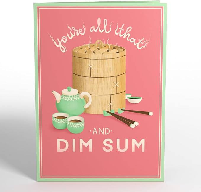 Lovepop Everyday Pop-Up Card for Her, Him, Girls, Boys - 3D Love Greeting Cards - Dim Sum - 5" x 7" - Blank Note Card & Envelope Included