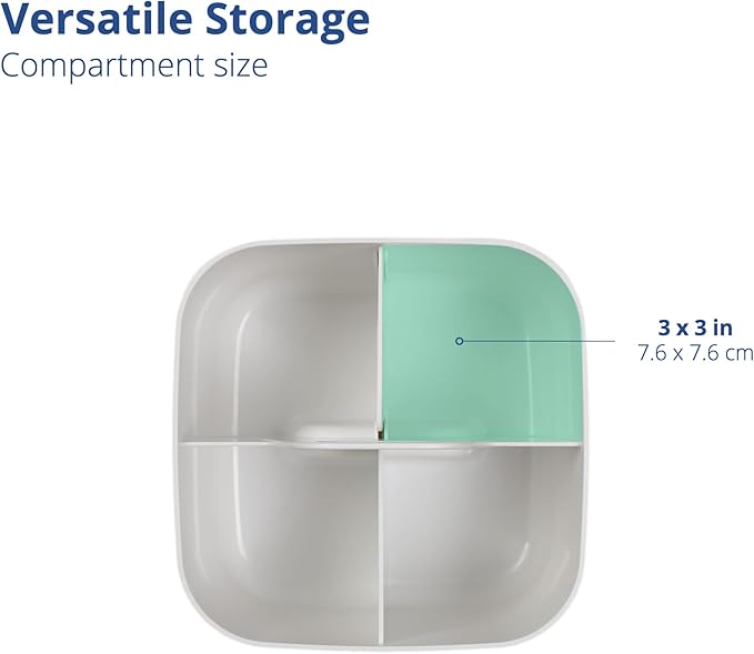 BLUE GINKGO Stackable Organizer Caddy – Korean-Made Portable Tote for Bathroom, Office, Crafts, or School Supplies (Square, White)