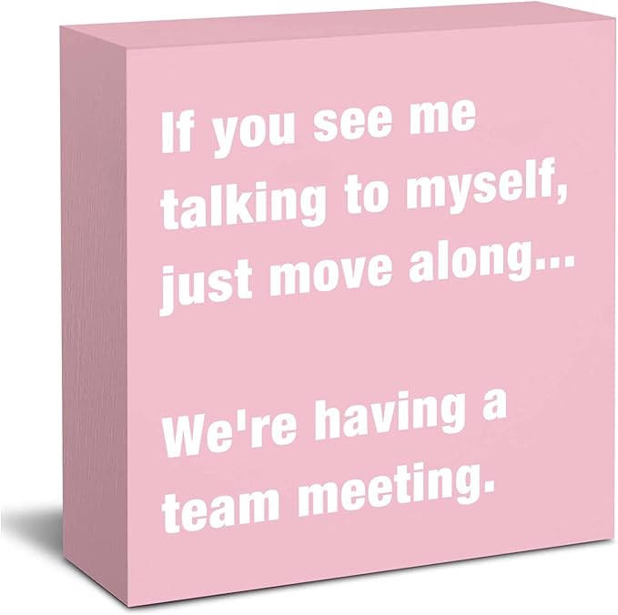 Pink Office Decor Desk Accessories Funny Office Decor Sign for Cubicle Decor or Desk Decorations for Women Home & Office Cute Desk Accessories Gifts for Women Coworker