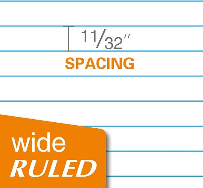 KAISA Filler Paper Loose Leaf Paper, Wide Ruled Paper, 8"x10-1/2", 3-Hole Punched Binder Paper For 3-Ring Binders,150 Sheets/pack 3Pack, F15001W