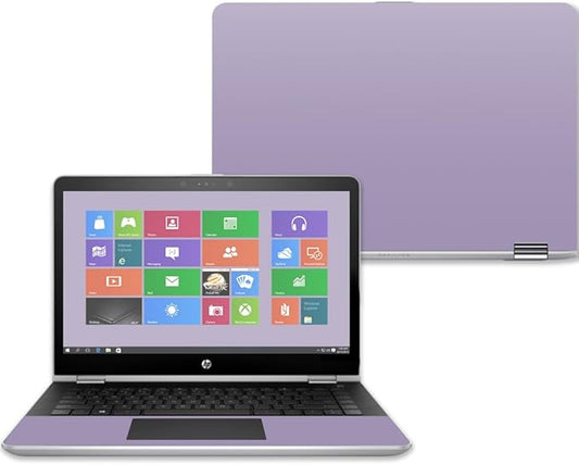 MightySkins Skin Compatible with HP Pavilion x360 15" (2017) - Solid Lavender | Protective, Durable, and Unique Vinyl Decal wrap Cover | Easy to Apply, Remove, and Change Styles | Made in The USA