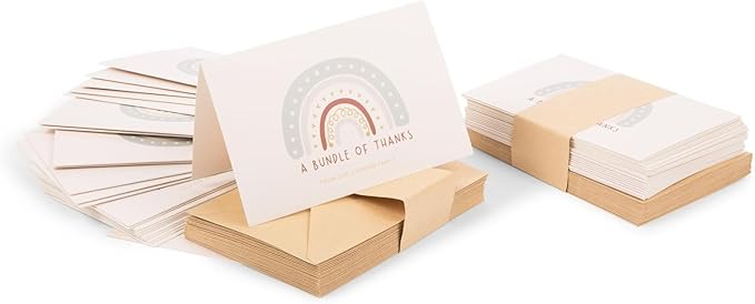 Baby Shower Thank You Cards with Envelopes, 30 Pack, Baby Girl Shower, Baby Boy Shower, Gender Neutral, Baby Shower Thank You Notes, Baby Shower Cards, Baby Thank You Cards for Girl, Baby Thank You