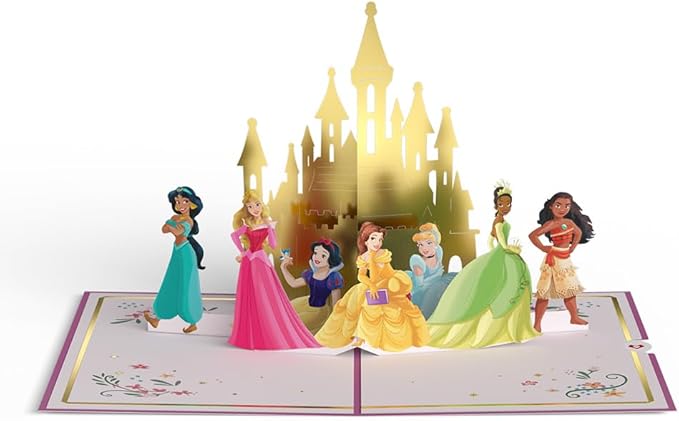 Lovepop Happy Birthday Pop-Up Card for Her and Him- 3D Disney Birthday Greeting Cards for Boys, Girls, Men, Women - Dream Come True - 5" x 7" Disney Princess Card - Blank Note Card & Envelope Included