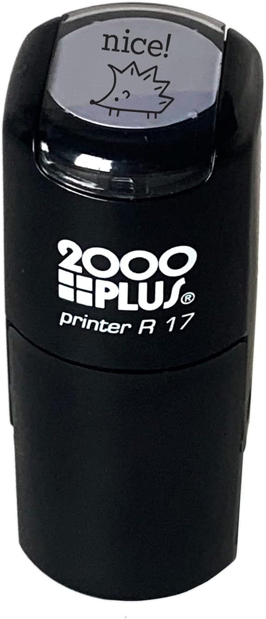 Nice! Hedgehog Stamp / 2000 Plus Self Inking Teacher Stamp/Black Imprint Stamper/School Worksheet Stamp