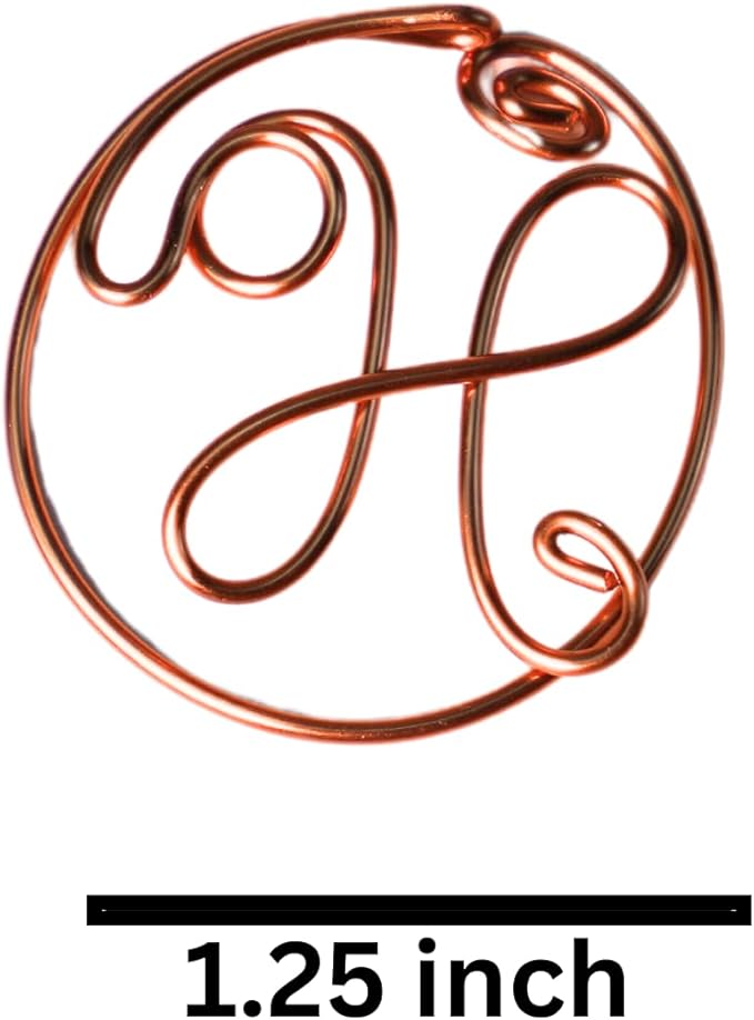 Personalized Initial Copper Bookmark, Set of 5, Handmade Copper Gift for Her, Him, Couple on Birthday, Wedding Anniversary, Alphabet Bookmark (H)