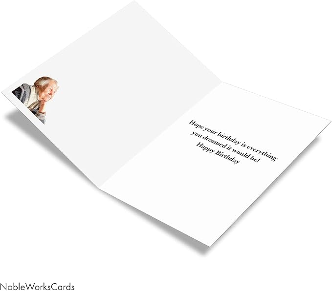 NobleWorks - Humorous Birthday Paper Card with 5 x 7 Inch Envelope (1 Card) Bday Old Enough C2335BDG