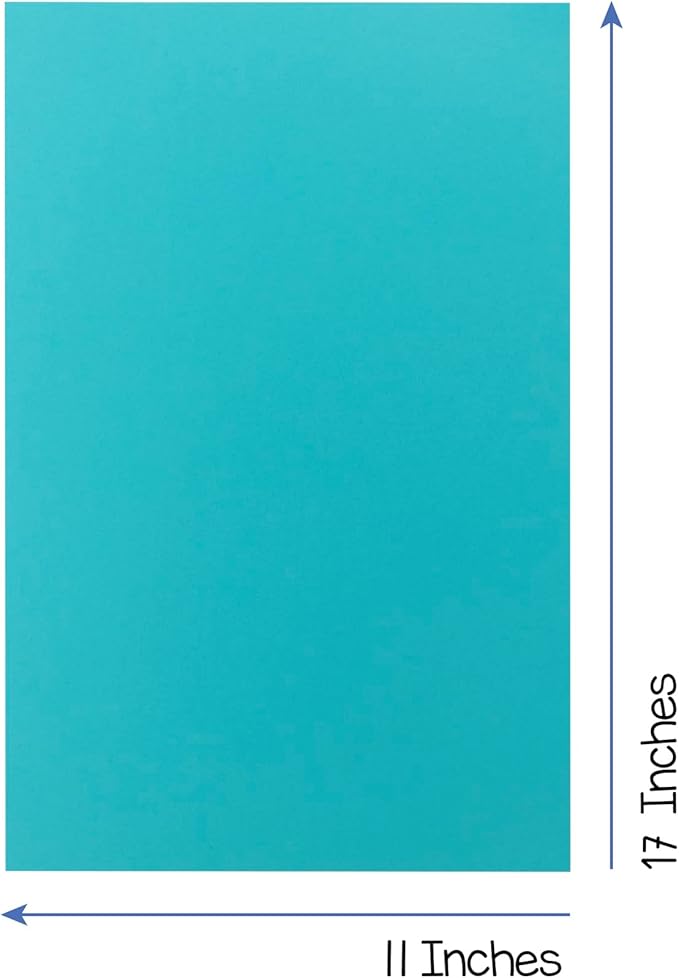 Hygloss Light Blue Colored Paper - 24 lb, 89 GSM, Acid-Free, Fade-Resistant, 11x17-Inch Ledger Size Color Copy Paper, 90 Sheets