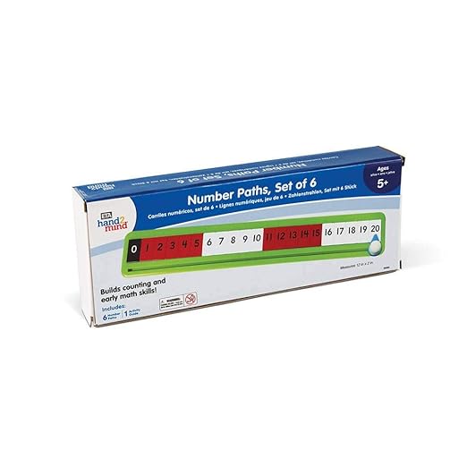 hand2mind Number Path Rekenrek, Number Lines for Students, Abacus for Kids Math, Math Manipulatives Kindergarten, Counting Rack for Kids, Counters for Kids Math, Kids Educational Toys (Set of 6)