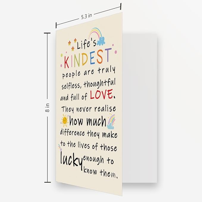 OJsensai Funny Thank You Card for Him Her, Best Appreciation Gifts for Women Men, Colorful Friend Friendship Gifts